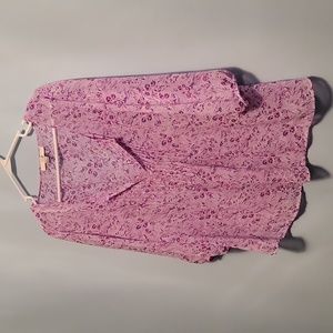 Lavender floral blouse